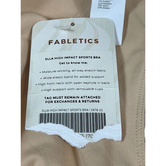 Fabletics Ella High Impact Sports Bra Leopard Print 2X 18-20 High Support NWT - Picture 3 of 6